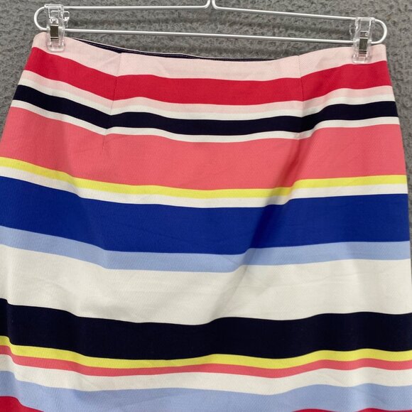 Talbots Skirt Womens 2 Petite Pink Multi Stripe Above The Knee Straight Stretch - Picture 4 of 11